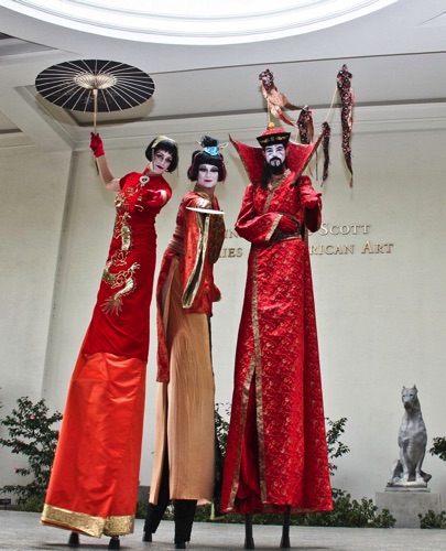 Three in Red and Gold at The Huntington